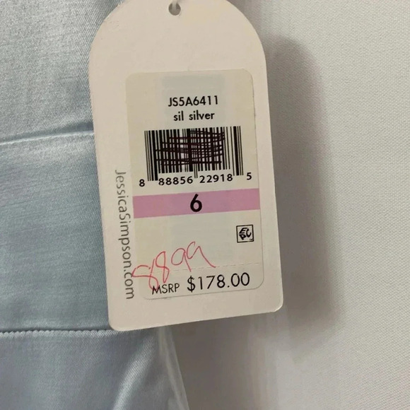 Women’s Jessica Simpson Cap Sleeves Fitted Dress Iced Blue Size 6 NEW WITH TAGS - Picture 5 of 10